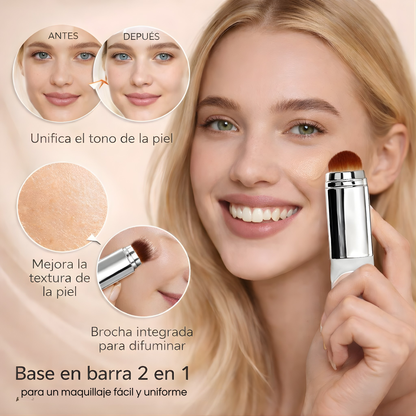 Base de Maquillaje Color-Changing 2-en-1 con Brocha