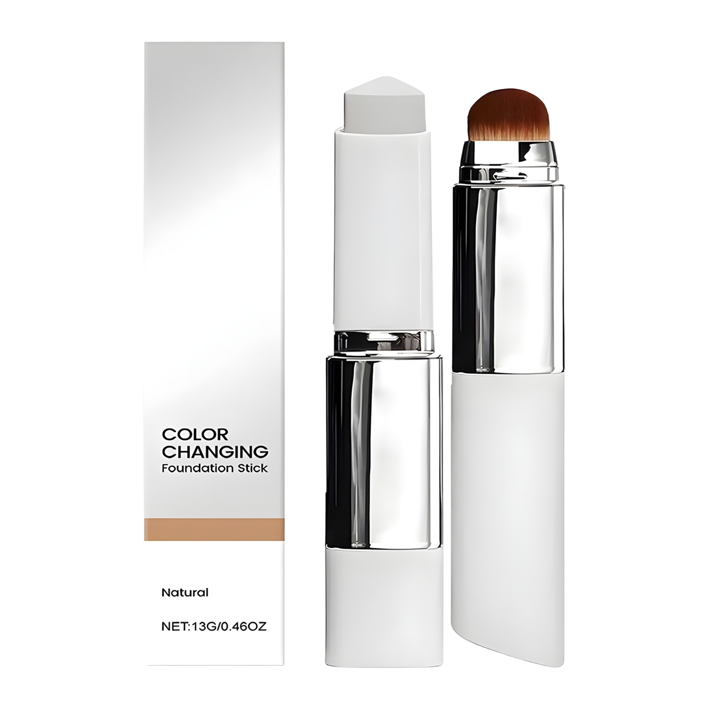 Base de Maquillaje Color-Changing 2-en-1 con Brocha